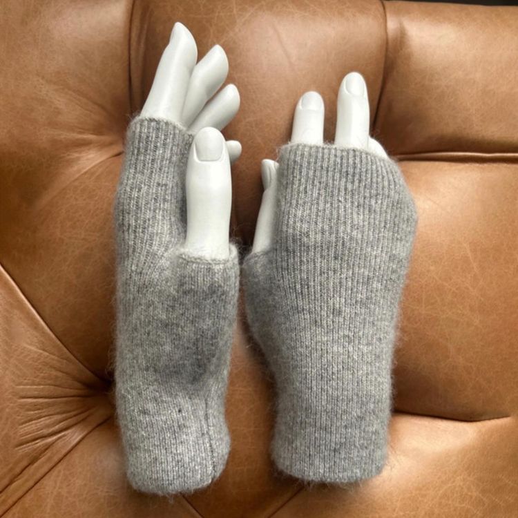 Grey Fingerless Gloves image 1